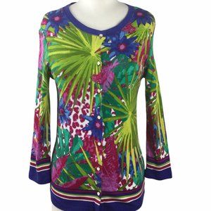 Rafaella Tropical Print‎ Cardigan, Size S
